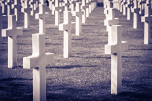 Images Dated 28th April 2011: Graves at the American Cemetery, Omaha Beach, Colleville-sur-Mer, Normandy, France