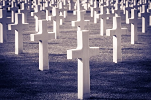 Images Dated 28th April 2011: Graves at the American Cemetery, Omaha Beach, Colleville-sur-Mer, Normandy, France