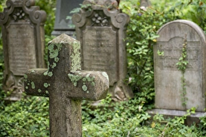 Grave Prints: Gravestones at an Old church graveyard. Charleston, South Carolina. USA