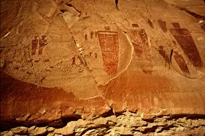 Great Gallery Close-up of large figure pictographs, Horseshoe Canyon, Canyonlands