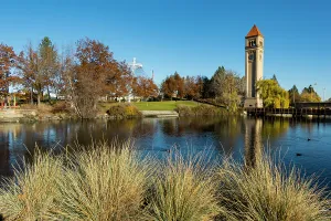 Willow Tree Prints: The Great Northern Clock Tower, Waterfront Park, Spokane, Washington State, USA
