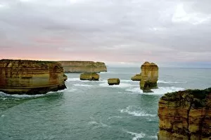 Great Ocean Road, Australia. The twelve apostles, a natural rock formation along