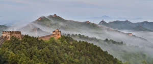 The Great Wall of China Foggy Morning Jinshanling, China