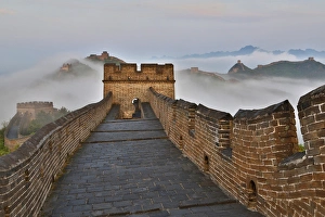 The Great Wall of China Foggy Morning Jinshanling, China