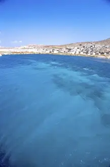 Delos Prints: Greece, Aegean Sea, Delos. Blue waters of the Aegan from the Sacred Harbor of Delos