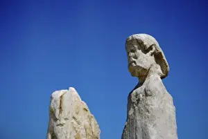Delos Prints: Greece, Aegean Sea, Delos. Marble statues along the Sacred Way