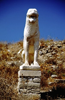 Greece, Aegean Sea, Delos, Tarrace of the Lions, famous marble lion statue