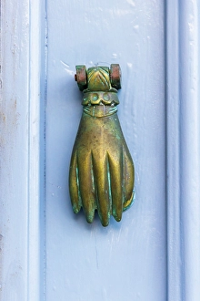 Images Dated 1st June 2024: Greece, Crete, Chania, Old Town. Bronze door knocker
