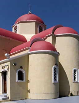 Greek Orthodox Prints: Greece, Crete. Church on Lasithi Plateau