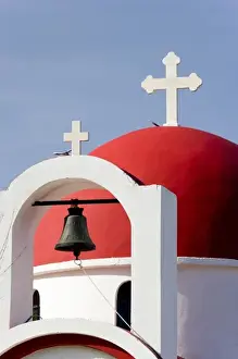 Greek Orthodox Prints: Greece, Crete. Church in village of Plati on Lasithi Plateau