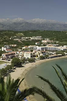 Images Dated 1st June 2006: GREECE-CRETE-Hania Province-Almyrida: Kalyvia Bay Resort Town Beach View