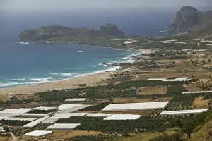 Land Formation Prints: GREECE, CRETE, Hania Province, Falasarna: Greenhouses on the Western Crete Coast