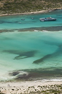 Images Dated 3rd June 2006: GREECE-CRETE-Hania Province-Gramvousa Peninsula: Balos Beach Aerial View