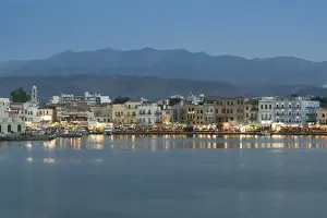 GREECE-CRETE-Hania Province-Hania: Dusk / Evening at the Venetian Port