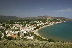 Land Formation Prints: GREECE, CRETE, Hania Province, Kalyves: Kalyvia Bay Resort Town, Waterfront View