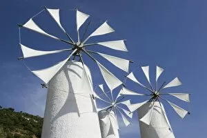Images Dated 25th May 2006: GREECE, CRETE, Iraklio Province, Ano Kera: Traditional Cretan Windmills