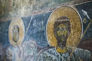 Images Dated 28th May 2006: GREECE, CRETE, Iraklio Province, Ano Vianos: Agia Pelagia, Unrestored Fresco 14th century
