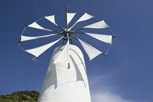 Mill Prints: GREECE-CRETE-Iraklio Province-Ano Kera: Traditional Cretan Windmill