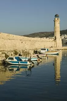 Images Dated 29th May 2006: GREECE, CRETE, Rethymno Province, Rethymno: Venetian Harbor with lighthouse / Sunset