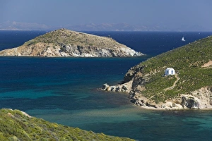 GREECE, Dodecanese Islands, PATMOS, Kampos: View of Kampos Bay