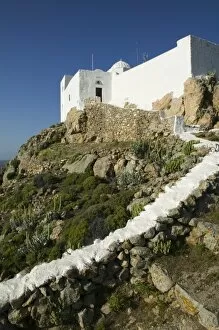 GREECE, Dodecanese Islands, PATMOS, Hora: St. Ilias Hill and Church / Late Afternoon