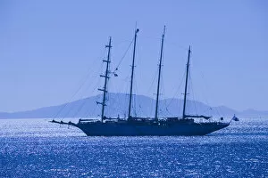 Images Dated 17th May 2006: GREECE-Dodecanese Islands-PATMOS-Skala: Sailing Cruiseship in Skala Harbor