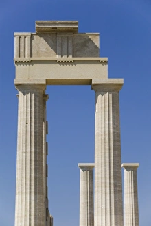 Images Dated 20th May 2006: GREECE, Dodecanese Islands, RHODES, Lindos: Acropolis of Lindos (c. 200 BC), Details