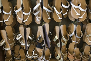 Images Dated 20th May 2006: GREECE, Dodecanese Islands, RHODES, Lindos: Womens Sandals for sale