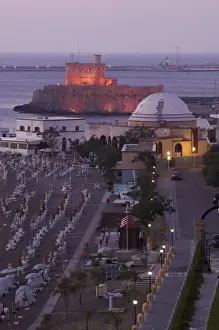 Images Dated 20th May 2006: GREECE-Dodecanese Islands-RHODES-Rhodes Town: Lighthouse of Agios Nikolaos / Mandraki