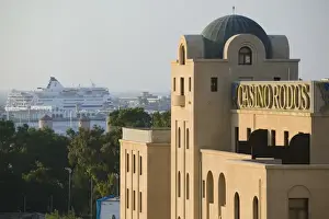Casino Prints: GREECE-Dodecanese Islands-RHODES-Rhodes Town: Morning View of Rhodes Casino