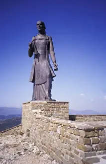 Paul Hellander Prints: Greece, Epirus, Zagorohoria. Statue of Epirote woman near Monodendri