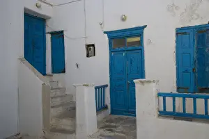 Hora Prints: Greece and Greek Island of Mykonos and the harbor town of Hora and old white building