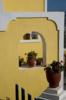 Images Dated 13th September 2007: Greece and Greek Island of Santorini from the small town of Imerovigli with the colorful