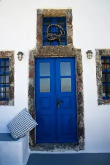 Images Dated 17th September 2007: Greece and Greek Island of Santorini from the small town of Imerovigli doorway leading