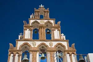Images Dated 17th September 2007: Greece and Greek Island of Santorini town of Oia with bell tower over looking