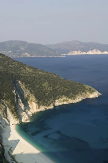 GREECE, Ionian Islands, KEFALONIA, Myrtos: Morning View of Myrtos Beach
