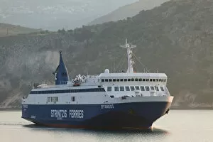 GREECE-Ionian Islands-KEFALONIA-Argostoli: Greek Island Ferry / Argostoli Bay