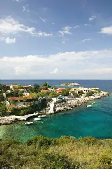 Ionian Islands Prints: GREECE-Ionian Islands-ZAKYNTHOS-KOKKINOU: Small Resort Peninsula