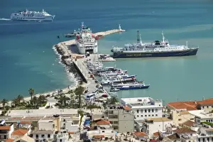 Images Dated 4th May 2006: GREECE, Ionian Islands, ZAKYNTHOS: Town and Port / Daytime Aerial
