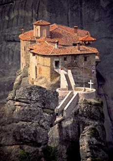 Images Dated 16th September 2018: Greece, Meteora. Christian monastery on cliff