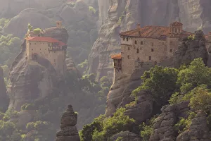 Monk Prints: Greece, Meteora. Isolated monasteries on cliffs