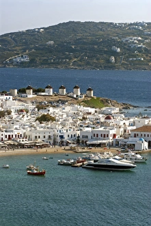 Hora Prints: Greece, Mykonos, Chora. The inner harbor of Mykonos