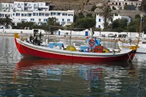 Images Dated 23rd May 2009: Greece, Mykonos, Hora, Harbor with colorful and old fishing boats