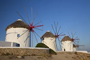 Still Prints: Greece, Mykonos, Windmills Along the Water
