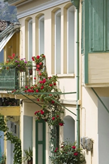 GREECE, Northeastern Aegean Islands, LESVOS (Mytilini), Agiasos: Street Detail of
