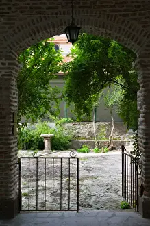 GREECE-Northeastern Aegean Islands-LESVOS (Mytilini)-Filia: Limonos Monastery- Courtyard