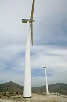 GREECE-Northeastern Aegean Islands-LESVOS (Mytilini)-Sigri (Area): Modern Windmills