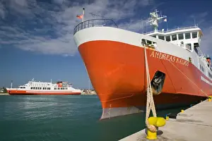 Peloponnese Prints: GREECE-Peloponnese-Kyllini: Port of Kyllini / Greek Island Ferry