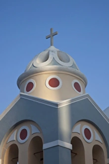 Fira Prints: Greece, Santorini, Fira. Church dome