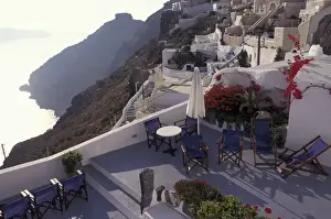 Connie Ricca Prints: Greece, Santorini, Hotel between Fira and Imerovigli Used in Greece Screensaver